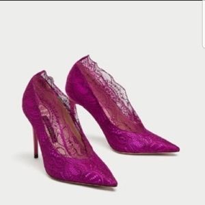 Zara purple lace heels